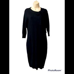 NY&C Black Sweater dress with bow tie neck sizeS